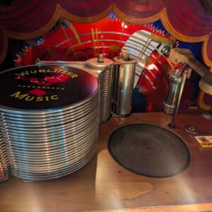 1964 Wurlitzer 1015 vinyl record mechanism.