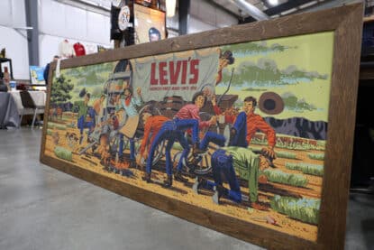 Large antique Levi's Jeans sign for sale.